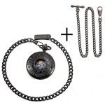 ManChDa Mechanical Roman Numerals Dial Skeleton Pocket Watches