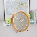 8-Inch Wooden Table Clock - Silent Non-Ticking Battery Operated Desk Clock for Bedroom and Living Room Decor