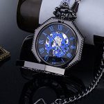 Mudder Vintage Mechanical Hand-Wind Skeleton Pocket Watch