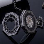 Mudder Vintage Mechanical Hand-Wind Skeleton Pocket Watch
