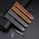 Gold Brown Premium Saddle Style Vintage Leather Watch Strap