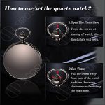 Pocket Watch for Men Engraved Black