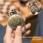 SIBOSUN Pocket Watch Personalized Engraved Back Case Graduation