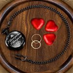 Timeless Affection: Engraved Pocket Watch for Husband, a Perfect Anniversary Gift (White Dial)