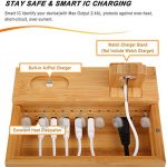 Bamboo Charger Station Smart Watch Holder