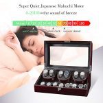 6 Watch Winder with 7 Storages Box Case - Super Quiet Mabuchi Motor, Zero Magnetization, Programmed Rotational Setting