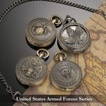 SIBOSUN Pocket Watch Engraved United States Navy Mark