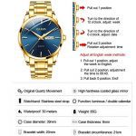 Timeless Elegance: Gold Stainless Steel Men's Watch with Blue Dial