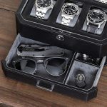 6 Slot Leather Watch Box with Valet Drawer - Luxury Watch Case