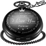 LYMFHCH Black Personalized Pocket Watch Gifts
