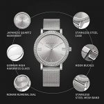 Silver Wrist Watch with Stainless Steel Mesh Strap Ladies