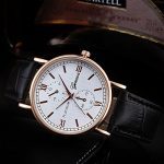Luxury Men's Leather Wrist Watch - Glass Quartz Analog