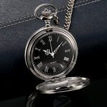 Quartz Pocket Watch with Roman Numerals Scale and Chain Belt