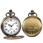 Black Chain Quartz Gift Brother Engraved Pocket Watch
