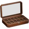 12 Slot Leather Watch Box – Luxury Tan & Brown Watch Case Display Organizer ⌚️