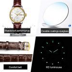 White Ladies Wrist Watch Brown Leather Waterproof
