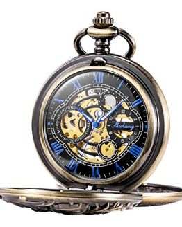 Dragon Mechanical Skeleton Pocket Watch with Chain