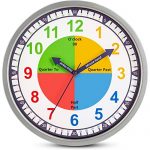 Colorful Kids Wall Clock Teaching Time Telling Silent Non-Ticking