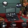 Watch Case Weave Pattern Lockable with Glass Top