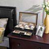 12-Slot Watch Box Display Case with Real Glass Top