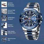 Mens Chronograph Business Watch - Stylish Stainless Steel Waterproof Timepiece with Auto Date Function