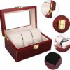 Large Watch Display Case Organizer with Real Glass