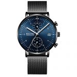 Men Minimalist Quartz Watch Blue/Black