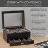 Black Leather Watch Box - Elegant 8 Slot Watch Organizer with Drawer Valet for Men, Luxury Mens Watch Case for Large Watches, Wrist Watch Storage Case