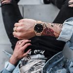 Black Gold Link 45 MM Men's Analog Minimalist Watch
