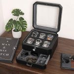 6 Slot Leather Watch Box with Valet Drawer - Luxury Watch Case