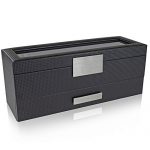 Glenor Co Watch Box with Valet Drawer for Men