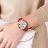 Red Leather Waterproof Chrongraph Wristwatch 24-Hour MEGIR