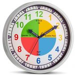 Colorful Kids Wall Clock Teaching Time Telling Silent Non-Ticking