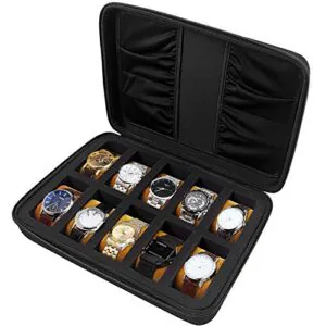 10 Slots Watch Box Organizer/Men Watch Display Storage