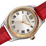 Bruno Magli Two-Tone Red Italian Leather Dial Strap Watch