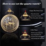 SIBOSUN Pocket Watch with Chain Deer Reindeer Woodland