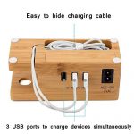 Bamboo Wood USB Charging Desk Station