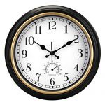 Retro Quartz Wall Clock with Thermometer