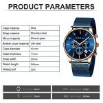 Blue Mesh Stainless Steel Waterproof Wrist Watch TIMEWHEEL
