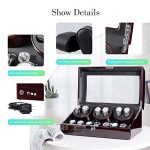 6 Watch Winder with 7 Storages Box Case - Super Quiet Mabuchi Motor, Zero Magnetization, Programmed Rotational Setting