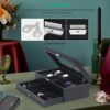Watch Case Weave Pattern Lockable with Glass Top