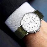Nylon Band Watch for Men, Boy Clear Design Analog White