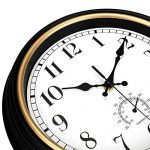 Retro Quartz Wall Clock with Thermometer