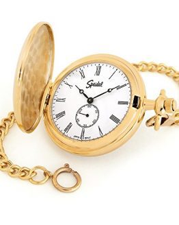 Gold Tone with White Dial Speidel Classic Smooth Pocket Watch