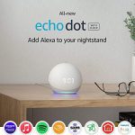 Smart speaker with clock and Alexa All-new Echo Dot