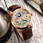 Stührling Original Mens Rose Gold Plated Automatic Watch