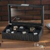 Glenor Co Watch Box for Men - 12 Slot Luxury Carbon Fiber