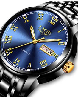 LIGE Watches Mens Fashion Sports Waterproof Analog Quartz Watch