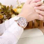Women's Analog Watch Leather Band Rose Gold Tone