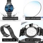 Water Resistant Blue Dial Steel Mesh Band Wrist Watch